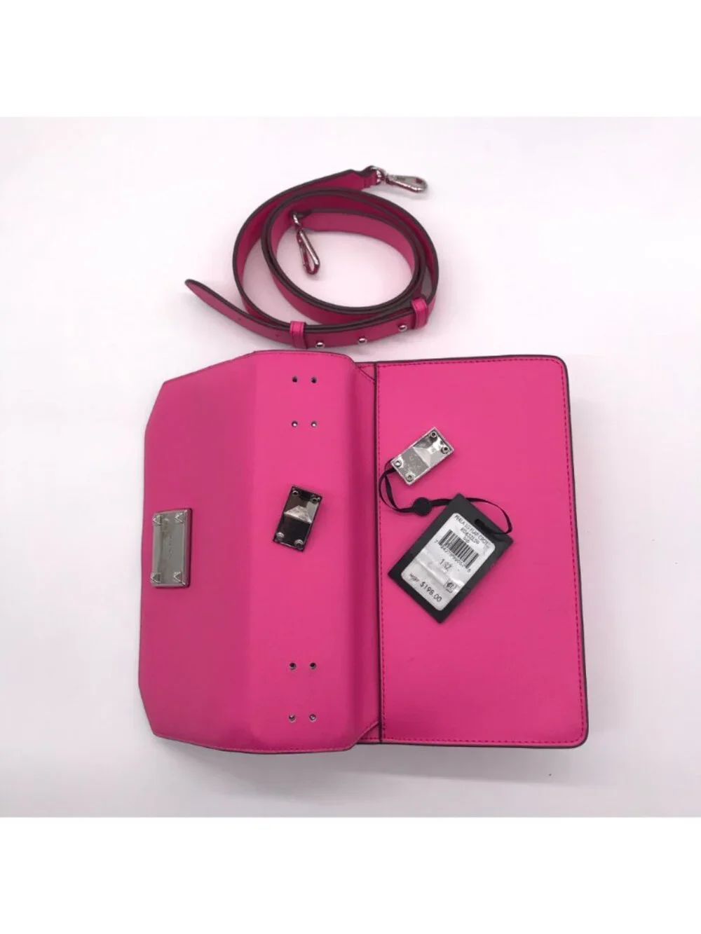 DKNY Pink Perla Large Flap Crossbody Bag